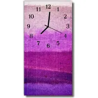 Tulup Glasuhr Wanduhr Küchenuhr Echt-Glas 30x60 Leinwand Lila