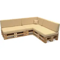 Pokar Palettenkissen Palettenauflagen mit abnehmbarem Bezug Palettensofa, Größe:8er Set, Farbe:Beige - Wasserdicht