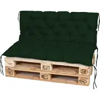 TexDeko Garden Palettenauflage 120x60cm mit Rückenlehne UV-beständig Dunkelgrün