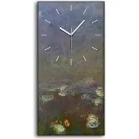 Coloray Dekor Leinwand Uhr Wandbilder Geräuschlos Kunstdruck 30x60 Seerosen - weiße Hände