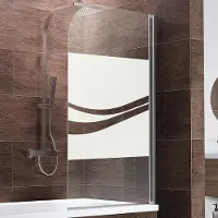 Schulte Badewannenaufsatz 1-teilig schwenkbar - 80 x 140 cm, 5 mm Sicherheitsglas ESG Liane, Chromoptik