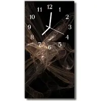 Tulup Glasuhr Wanduhr Küchenuhr Echt-Glas 30x60 Muster Schwarz