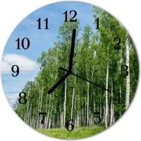 Tulup Glasuhr Wanduhr Küchenuhr Echt-Glas 30fi cm Birken grün