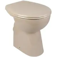 Calmwaters Erhöhtes Stand-WC Elements Wellness in Bahamabeige, spülrandlos mit Erhöhung +7 cm, Tiefspüler mit WC-Sitz
