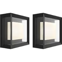Philips Hue Econic Wandleuchte White & Color Schwarz modern Doppelpack