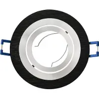 Braytron Einbaurahmen Einbaustrahler Fassung Rund Aluminium Schwarz-Silber GU10 MR16 IP20