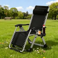 Topchances Gartenliege Klappbar Sonnenliege Relaxliege für Balkon, Klappbarer liegestuhl 200kg Tragfähigkeit, Campingstuhl mit Verstellbarem Rückenlehne für Outdoor Garten Terrasse,Grau