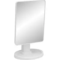 Versa Badezimmerspiegel mit LED-Licht Weiß Polypropylen Spiegel 11,9 X 28,5 X 16,9 CM