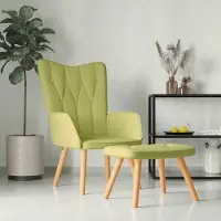 Prolenta Maison Exclusive - Relaxsessel mit Hocker Grün Stoff