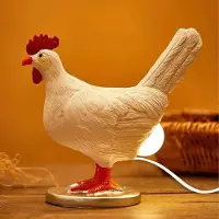Lixada LED Huhn Ei Lampe weiches warmes Licht lustig lebensechte Harz Huhn Ei Nachtlicht für Schlafzimmer Nachttisch
