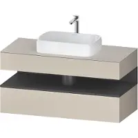 Duravit Qatego Konsolenwaschtischunterbau, 1 Auszug, 1 Schubkasten, Ausschnitt mittig, 1200x550x600mm, Nische Graphit Matt, QA4732049830010