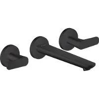 Hansgrohe AXOR Citterio C 3-Loch Waschtischarmatur Unterputzmodell für Wandmontage, Auslauf 195mm, 49070670, Farbe: Mattschwarz
