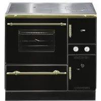Wamsler wasserf. Küchenofen | K 148 CL | 23 kW | schwarz/gold | links