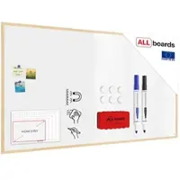 Allboards Magnetisches Whiteboard mit Naturholzrahmen 180x100cm