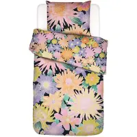 Essenza & Co. Bio Baumwoll-Bettwäsche-Garnitur Flower fling Farbe Black Größe 135x200+80x80