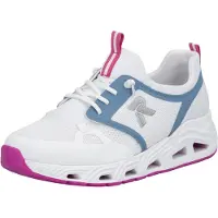 Rieker Damen Sneaker Vegan Mesh farbenfroh N5258, Größe:39 EU, Farbe:Weiß