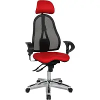 Topstar Bürostuhl Sitness 45, ST99U L51X Stoff rot, Gestell chrom