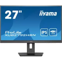 Iiyama ProLite XUB2792HSN-B5 - LED-Monitor - 68.6 cm (27") - 1920 x 1080 Full HD (1080p) @ 75 Hz - IPS - 250 cd/m² - 1000:1 - 4 ms - HDMI, DisplayPort, USB-C - Lautsprecher - mattschwarz