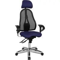 Topstar Bürostuhl Sitness 45, ST99U L58X Stoff blau, Gestell chrom
