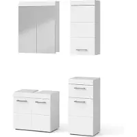 Vicco Badmöbel-Set Luna Weiß 4-teilig, Model 38782