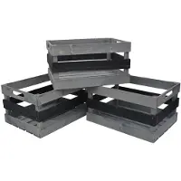 UNUS 3er Set Holzkiste in Schwarz | Gr.: onesize