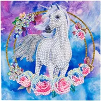 Crystal Art Diamondpainting eenhoorn 18x18cm | Seal a 1 kaart