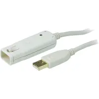 Aten 12 m USB 2.0 Verlängerungskabel (Daisy-Chaining bis zu 60 m), 12 m, USB A, USB A, USB 2.0, 0,48 Gbit/s, Weiß