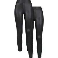 Urban Classics Leggings "Damen Ladies Synthetic Leather Leggings 2-Pack"