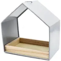 UNUS Vogelhaus Futterhaus aus Zink zum Aufhängen in Silber | Gr.: onesize