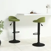 vidaXL Möbel Barhocker 2 Stk. Hellgrün Samt - Barhocker 333603