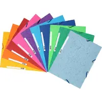 Exacompta 55510E 50x Sammelmappe mit Gummizug, 3 Klappen und Etikett aus Manila Karton 400g , für Format DIN A4 - Farben sortiert
