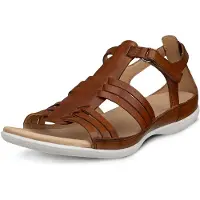 Ecco Sandale "FLASH", Damen, Gr. 39, Leder, braun, Glattleder, unifarben, Schuhe Sandale, Sommerschuh, Urlaubsschuh mit Klettverschluss