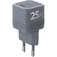 Force Power , USB-C Netzladegerät 25W Power Delivery im Mini-Würfel-Design, Grau