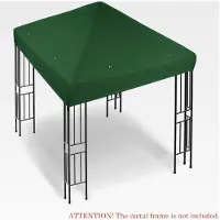 Markenlos Ersatzdach für Pavillon 3x3m Wasserdicht für Gartenpavillon Wetterfest mit UV-Schutz Faltpavillon Ersatz Schnelle Montage für Garten Outdoor Grün