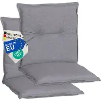 NYVI Gartenstuhl Auflagen Niedriglehner 2er Set Barcelona - UV-Beständig, Atmungsaktiv, Strapazierfähig - Niedriglehnerauflagen Sitzkissen Outdoor - Sitzauflagen für Gartenstühle 100x50cm Mittelgrau