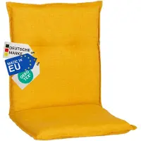 NYVI Gartenstuhl Auflage Niedriglehner Barcelona - UV-Beständig, Atmungsaktiv, Strapazierfähig - Niedriglehnerauflage Sitzkissen Outdoor - Sitzauflagen für Gartenstühle 100x50cm Senfgelb