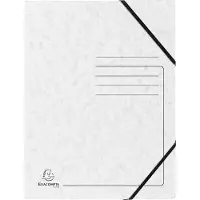 Exacompta 55406E 25x Sammelmappe mit Gummizug und 3 Klappen aus Colorspan-Karton 355g/m2 - A4 - Weiß