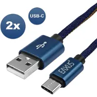 Eaxus USB-C Lade- und Datenkabel 2er Set Anti-Bruch 1m Jeans Design, iPad Pro