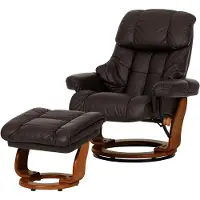 Home24 Relaxsessel mit Hocker - Echtleder / Kunstleder