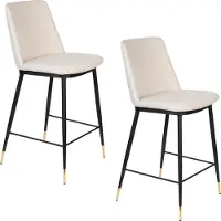 Housecraft living Lionel Barhocker mit Rückenlehne 65 cm Beige - 2 er Set