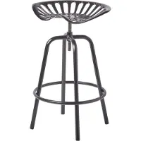 Homescapes Vintage Barstuhl Traktorsitz Barhocker Metall Thekenstuhl 74cm hoch - schwarz
