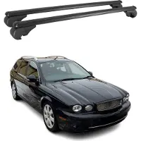 Omtec Dachträger für Jaguar X-Type Estate 2003-2009 Gepäckträger Aluminium Schwarz 2x