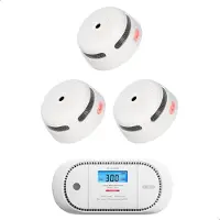 X-Sense Brandschutz-Set – 3 Rauchmelder und 1 Kohlenmonoxidmelder – 10 Jahre Batterie – 10 Jahre Sensor – Brand- und CO-Melder