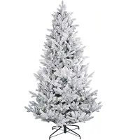 Salcar Künstlicher Weihnachtsbaum mit Schnee 180cm Künstlicher Tannenbaum mit Schneeflocken Weiß Tannenbaum