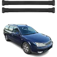 Omac Dachträger Grundtäger für Ford Mondeo Kombi 2000-2007 75kg Alu Schwarz 2 tlg