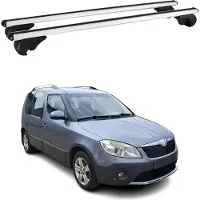 Omtec Dachträger Grundtäger für Skoda Roomster Praktik 2007-2015 75kg Alu Silber 2 tlg