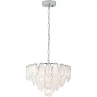 Eglo Hängelampe Carvario, Pendelleuchte Esstisch, Deckenlampe hängend, Kronleuchter aus Stahl in chrom, Glas in klar, satiniert, E14 , Ø 48,5 cm
