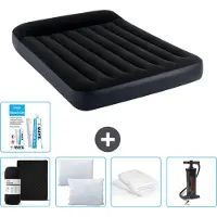 Intex Airbed – Doppelbett – 137 x 191 x 25 cm – Dunkelblau – Im Lieferumfang enthalten Spannbettuch - Küssen - Pumpe - Reperaturset en Kissenschutz