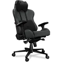 Yumisu Gaming Stuhl Bürostuhl 2050 Höhenverstellbar bis 150kg Belastbar Rückenlehne und Sitz aus Kaltschaum GRAU/SCHWARZ Stoff
