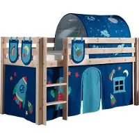 58 aufm Kessel Kinderbett Karolina 210x114x106 Massivholz Natur Textilset Astro 4